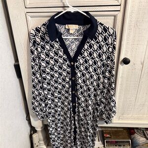 MICHAEL Michael Kors Black and White Long Sleeve Dress